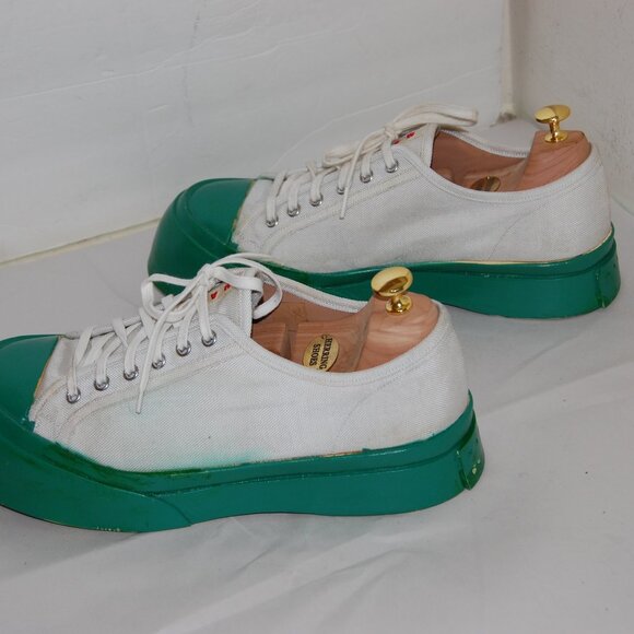 43/US9.5 🔥 Marni Green White Canvas lace Sneakers Made In SPAIN - Picture 6 of 13